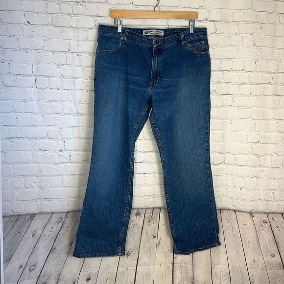 Harley Davidson Womens Bootcut Jeans Denim size 16P Stretch - Picture 1 of 13